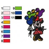 Minnie Mouse with Baloons Embroidery Design 02